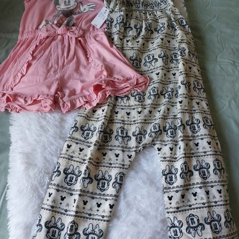 Disney Pink and Cream Pajama Set with Playful Design